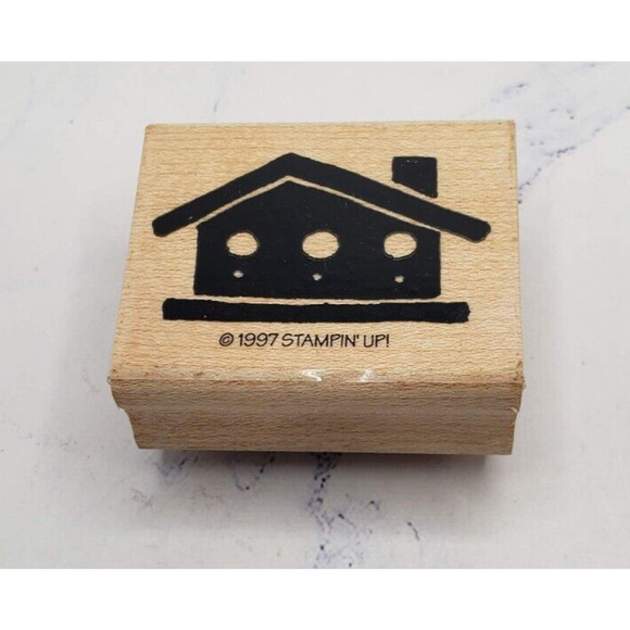 Stampin' Up! Bold Block House Wood Mounted Rubber Stamp - Picture 1 of 7